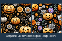 Halloween Patterns, Halloween Jack o Lanterns Flowers, s5 Product Image 2