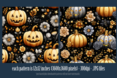 Halloween Patterns, Halloween Jack o Lanterns Flowers, s5 Product Image 3