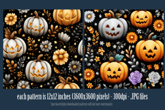 Halloween Patterns, Halloween Jack o Lanterns Flowers, s6 Product Image 3