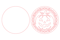 Halloween Jack O Lantern Round Door Hanger SVG Product Image 2