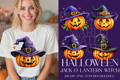 Halloween Graphics, Halloween Jack o Lantern PNG, Witch PNG Product Image 1