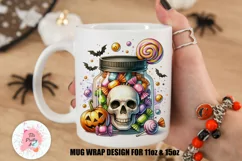 Halloween Jar Mug Wrap For 11 oz and 15 oz, 3d Mug, Halloween Png
