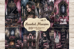GlamArtZhanna, Spooky Junk Journal Pages, Haunted House Junk Journal Paper, Gothic Romantic Digital Collage Sheet, Pink Halloween Scrapbook Kit, Halloween African American Girl Junk Journal Kit, Scary House Journal Card, Creepy Journaling Pages, Vampire E