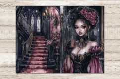 GlamArtZhanna, Spooky Junk Journal Pages, Haunted House Junk Journal Paper, Gothic Romantic Digital Collage Sheet, Pink Halloween Scrapbook Kit, Halloween African American Girl Junk Journal Kit, Scary House Journal Card, Creepy Journaling Pages, Vampire E