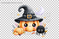 Halloween Graphic, Halloween Kawaii Jack o Lantern Scene, g1 Product Image 2