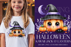 Halloween Graphic, Halloween Kawaii Jack o Lantern Scene, g2 Product Image 1
