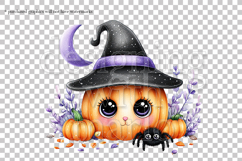 Halloween Graphic, Halloween Kawaii Jack o Lantern Scene, g2 Product Image 2