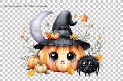 Halloween Graphic, Halloween Kawaii Jack o Lantern Scene, g5 Product Image 2