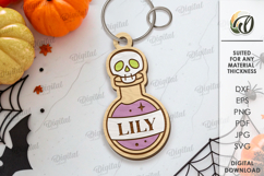 Halloween Keychain Laser Cut Bundle. Spooky keyring SVG Product Image 4