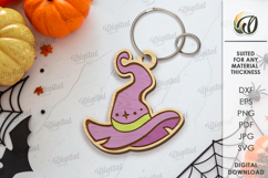 Halloween Keychain Laser Cut Bundle. Spooky keyring SVG Product Image 5