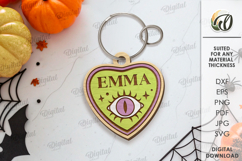 Halloween Keychain Laser Cut Bundle. Spooky keyring SVG Product Image 9