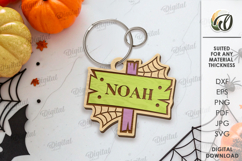 Halloween Keychain Laser Cut Bundle. Spooky keyring SVG Product Image 11