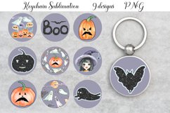 Halloween Keychain Sublimation | Pumpkin Circle Keyring Product Image 1