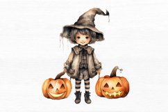 Halloween Kid Watercolor Sublimation Clipart Product Image 2