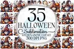 Halloween kitchen Gnome Sublimation - Clipart PNG Bundle Product Image 1