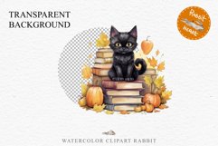 Halloween Kitten On Books Cats Spooky Clipart PNG Scrapbook Fairy Tale Art Image Watercolor witch magic Print illustration sublimation creepy printable digital watercolor halloween kitten books kitty pumpkin clipart, spooky sublimation nursery Creepy