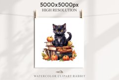 Halloween Kitten On Books Cats Spooky Clipart PNG Scrapbook Fairy Tale Art Image Watercolor witch magic Print illustration sublimation creepy printable digital watercolor halloween kitten books kitty pumpkin clipart, spooky sublimation nursery Creepy