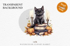 Halloween Kitten On Books Cats Spooky Clipart PNG Scrapbook Fairy Tale Art Image Watercolor witch magic Print illustration sublimation creepy printable digital watercolor halloween kitten books kitty pumpkin clipart, spooky sublimation nursery Creepy