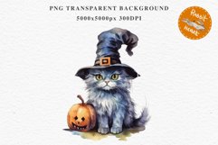 Halloween Kitten Pumpkin Cats Spooky Clipart PNG Scrapbook Fairy Tale Art Image Watercolor witch magic Print illustration sublimation creepy printable digital watercolor cute halloween kitten kitty pumpkin clipart, spooky sublimation nursery, Creepy Witch