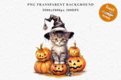 Halloween Kitten Pumpkin Cats Spooky Clipart PNG Scrapbook Fairy Tale Art Image Watercolor witch magic Print illustration sublimation creepy printable digital watercolor cute halloween kitten kitty pumpkin clipart, spooky sublimation nursery, Creepy Witch