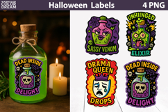 Vintage Halloween Label Bundle | Funny Potion Label Stickers Product Image 2