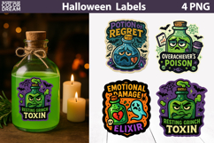 Vintage Halloween Labels | Potion Apothecary Label Stickers Product Image 1
