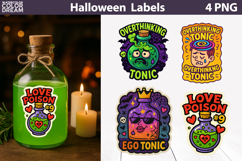 Vintage Halloween Label Bundle | Funny Potion Label Stickers Product Image 5