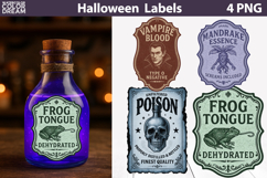 Vintage Halloween Bottle Labels | Potion Apothecary Stickers Product Image 1