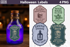 Vintage Halloween Bottle Labels | Potion Apothecary Stickers Product Image 1