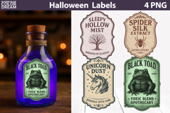 Vintage Halloween Bottle Labels | Potion Apothecary Stickers Product Image 1