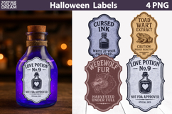 Vintage Halloween Bottle Labels | Potion Apothecary Stickers Product Image 1
