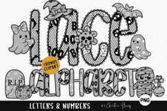 Preppy Halloween Lace PNG Alphabet Bundle &amp; BONUS Clipart Product Image 1