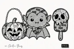 Cute Halloween Lace Clipart | Halloween Png Product Image 1