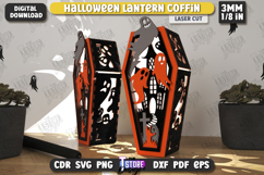 Halloween Lantern Coffin Laser Cut Bundle, Candle Holders Product Image 3