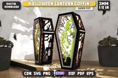 Halloween Lantern Coffin Laser Cut Bundle, Candle Holders Product Image 12