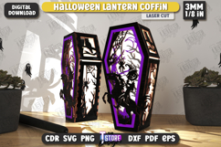 Halloween Lantern Coffin Laser Cut Bundle, Candle Holders Product Image 7