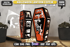 Halloween Lantern Coffin Laser Cut Bundle, Candle Holders Product Image 8
