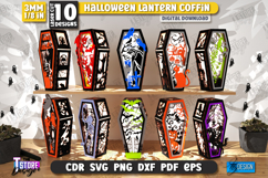 Halloween Lantern Coffin Laser Cut Bundle, Candle Holders Product Image 1