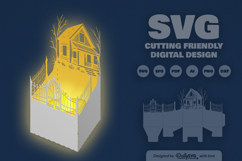 Halloween Lantern Papercut SVG Product Image 1