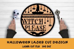 Halloween Laser Cut. Halloween SVG Cut File. Round Door Sign Product Image 1