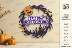 Halloween Layered Wreaths Bundle LaserCut. Halloween SVG Product Image 8