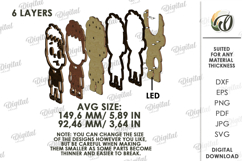 Halloween Led Nightlight Lasercut. Halloween Night Lamp SVG Product Image 2
