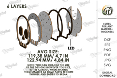 Halloween Led Nightlight Lasercut. Halloween Night Lamp SVG Product Image 2