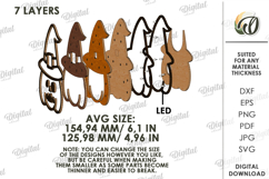 Halloween Led Nightlight Lasercut. Halloween Night Lamp SVG Product Image 2