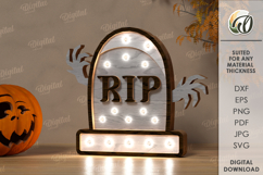 Halloween Led Nightlight Lasercut. Halloween Night Lamp SVG Product Image 1