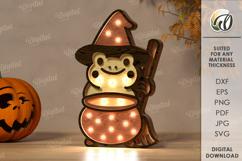Halloween Led Nightlight Lasercut. Halloween Night Lamp SVG Product Image 1