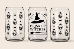 Halloween can glass, witch glass can wrap svg Product Image 2