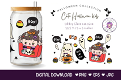 Halloween Libbey glass wrap witch and cat kawaii clipart Product Image 1