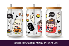 Halloween Libbey glass wrap witch and cat kawaii clipart Product Image 2