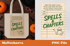 Halloween Library Card Sublimation Spells &amp; Chapters Clipart Product Image 1